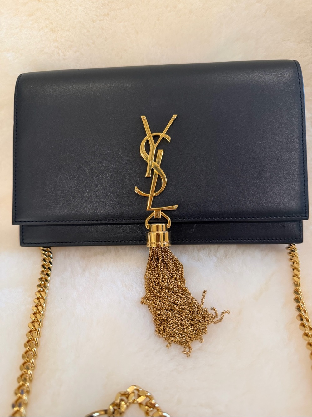 YSL Kate tassel bag black leather Saint Laurent Kate tassel crossbody clutch